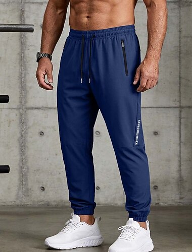  Per uomo Joggers Pantaloni Pantaloni casual Pantaloni ad asciugatura rapida Borse refrigeranti Coulisse Tasca con cerniera Polsino elastico Semplice Leggero Traspirante Lunghezza intera Casuale
