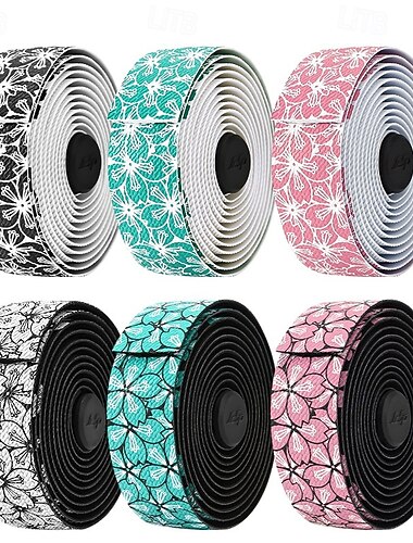 Fita de guiador de bicicleta Ciclismo Anti-desgaste Anti-Derrapante Confortável Segurança Para Bicicleta de Estrada Bicicleta De Montanha Ciclismo PU Preto Branco Rosa claro