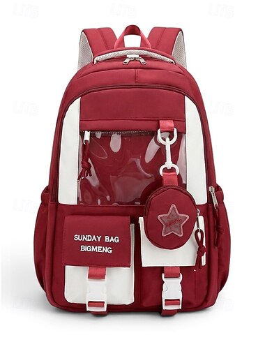  Zaino scolastico da ragazza, capiente, con molteplici tasche, in poliestere, leggero, con scomparti organizer, adatto anche per tablet. &computer portatile, zaino scolastico per la scuola elementare