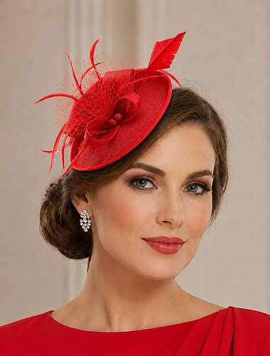  Elegant Huvudbonad Fascinatorhatt Fascinator Gentledam Maskeradkläder Dam Derby Bröllopsfest Ascot Vuxna Hatt Vår & sommar