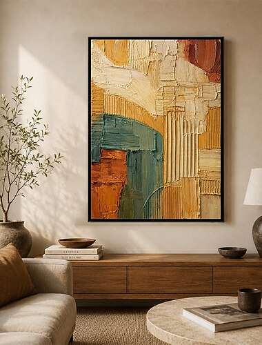  Pintura a Óleo Pintados à mão Vertical Abstrato Moderno Tela enrolada (sem moldura)