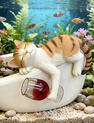  1 unidad de adorable gato trepador que abraza macetas, divertida figura de resina para macetas de jardín, balcón, patio o decoración de patio, figuras colgantes de gatos de resina para macetas de