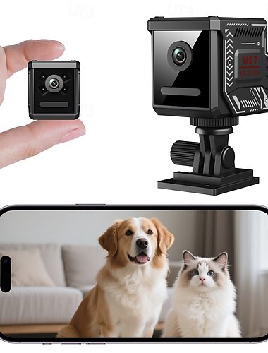  mini spionkamera wifi trådløst skjult kamera med telefonapp, lite innendørs sikkerhetskamera for hjemmekontor kjæledyrbarnepike med nattsyn bevegelsesdeteksjon, lite bærbart overvåkingskamera