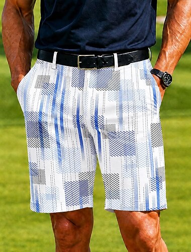  Herre Ruter Abstrakt kunst Fargeblokkering Bermudashorts Casual shorts Shorts til golfbruk Medium Midje Business Casual Arbeid Golf Strandferie Flate shorts med fire lommer Designer Klær