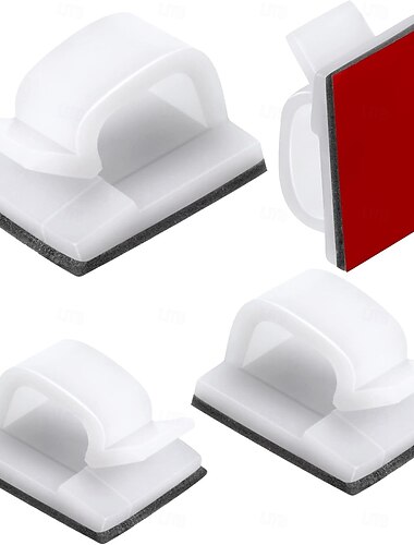  Clip per luci decorative da esterno con nastro adesivo, ganci per luci natalizie, clip decorative autoadesive per filo per esterni