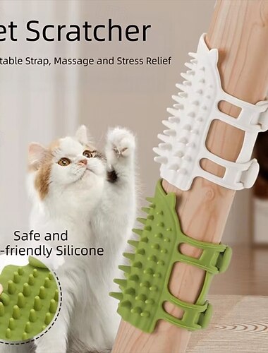  Siliconen kattenhaarkam, zelfreinigend, zachte krabpaal voor muurhoeken, gemakkelijk schoon te maken verzorgingshulpmiddel voor huisdieren.