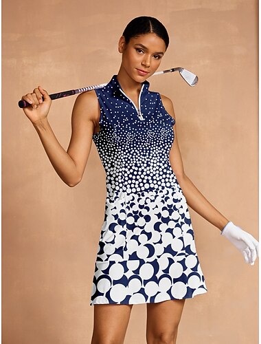  Naisten golf mekko Tumman sininen Hihaton Hameet Naisten Golfasut Vaatteet Asut Vaatteet