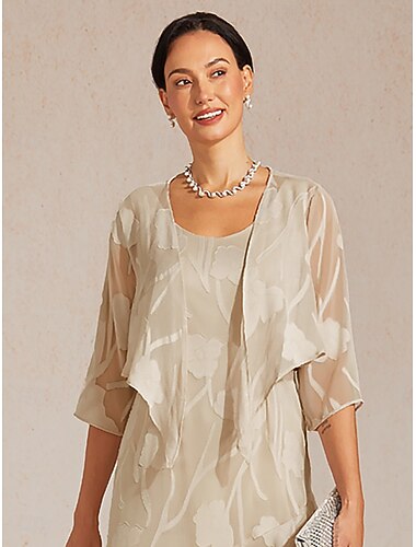  Dame Trekker på skuldrene Illusjonsblonder Blomstret Elegant Stilfull 3/4 ermer Cowl-hals Crop Tops Daglig Bryllupsgjest Ferieklær Mink Sommer Vår Høst