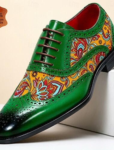  Grüne Herren-Anzugschuhe aus echtem Leder mit floralem Krokodilmuster, luxuriöse Oxford-Schuhe für Hochzeiten, Partys und formelle Anlässe