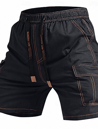  Voor heren Lichtgewicht cargoshorts Comfortabele taille Ladingbroek Korte broek Casual korte broek Zak Elastische taille Effen Effen kleur Ademend Knielengte Casual Buiten Streetwear Modieus