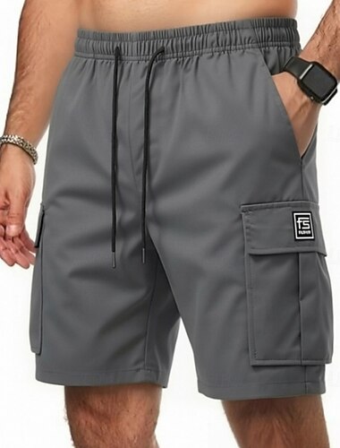  Męskie Bojówki Spodenki cargo Szorty Szorty na co dzień Elastyczny pas Multi Pocket Kieszeń z klapką Równina Do kolan Codzienny Na zewnątrz Streetwear Moda Moda miejska Niebieski Khaki Nieelastyczny