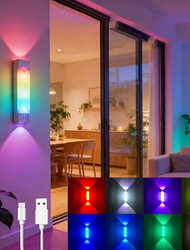 3er-Pack LED-Schrankleuchten mit Bewegungssensor, USB-wiederaufladbar, magnetisch, für Küche, Kleiderschrank, Schlafzimmer, Flur, Nachttischlampe
