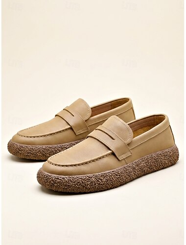  mocassini da uomo beige – scarpe da resort leggere e traspiranti, ideali per crociere, vacanze al mare, viaggi e tempo libero estivo.