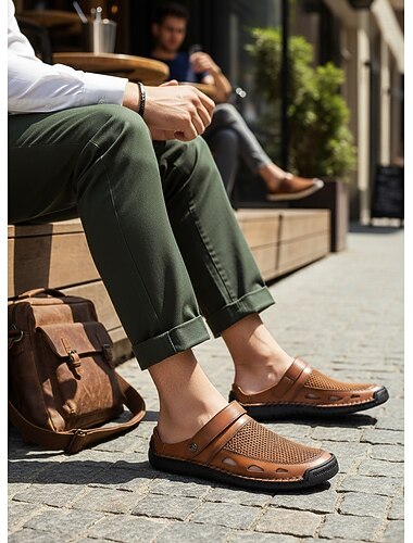  Sandali da uomo traspiranti, scarpe estive leggere in mesh per camminare, zoccoli casual da spiaggia per l'uso quotidiano all'aperto