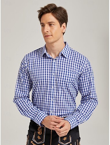  Oktoberfest Blusa / Camisa Lederhosen Oktoberfest / Cerveja Bávaro Bávaro Viena Estilo Tradicional prados Homens Pano de Estilo Tradicional