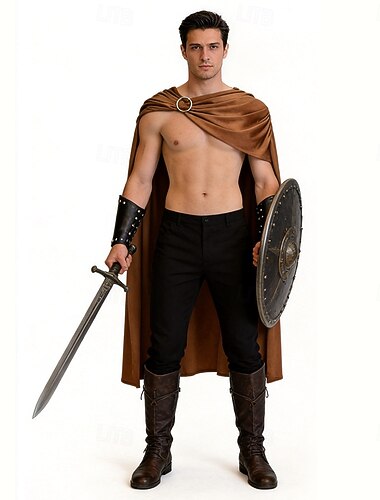  Middeleeuws Renaissance Het Oude Rome Tot de grond Kaap Gladiator Ranger Kostuum Dames Halloween Carnaval LARP Volwassenen Mantel