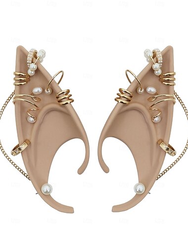  Rétro Vintage Médiéval Renaissance Oreilles Elfe Fée Déguisement Femmes Fantaisie Halloween Carnaval Mascarade Soirée Foire de la Renaissance LARP Adulte