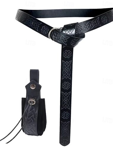  Conjunto Retro Vintage Medieval Renascentista Cinto Pochete com acessórios Viking Fantasia Mulheres Viking Dia Das Bruxas Carnaval feira renascentista LARP Adulto Cinto Mais Acessórios
