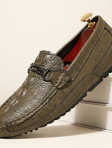  Herren-Fahrschuhe mit Krokodilprägung – luxuriöse Mokassins zum Hineinschlüpfen, elegante Freizeitschuhe für Business, Autofahren, Reisen und den Alltag