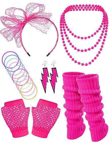  Set Retro vintage Schijf Jaren '80 Accessoireset met accessoires Schijf Kostuum Dames Halloween Carnaval muziekfestival Retro themafeest Volwassenen Meer Accessoires