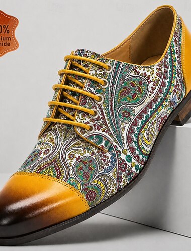  Elegante Oxford-Schuhe mit Paisleymuster – luxuriöse, formelle Schuhe aus echtem Leder für Business-Anlässe, Hochzeiten und Abendveranstaltungen.