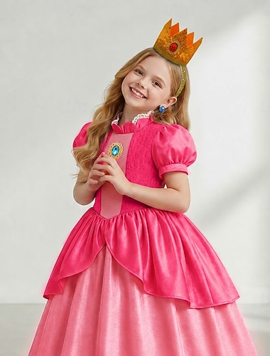  Kostýmová hra Super Mario Bros Princezna Peach Anime cosplay  Kostýmy pro videohry  děti