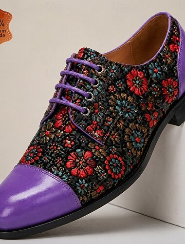 Hochwertige Herren-Oxfordschuhe aus echtem Leder mit Blumenmuster, elegante Vintage-Schnürschuhe für Business, Hochzeiten, Bankette und Abendveranstaltungen