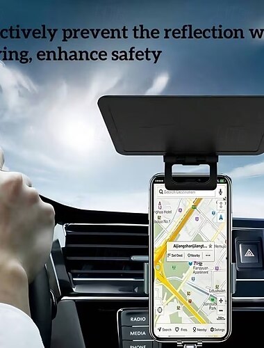  2 supporti per telefono da auto antiriflesso con aletta parasole, supporto parasole per telefono da cruscotto, previene i riflessi per una guida più sicura, protezione solare universale per smartphone