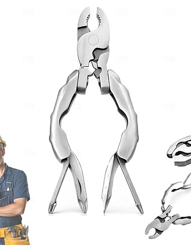  Multitool portachiavi 9 in 1 con cacciavite a scomparsa, design con cacciavite a scomparsa, strumento tascabile compatto con cacciaviti, tagliafili, crimpatrice, apribottiglie, per fai da te,