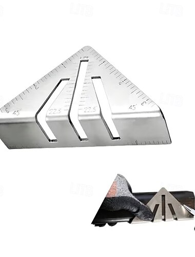  Escuadra de inglete profesional de alta resistencia para metalurgia, escuadra de inglete de metal de 22,5° a 90°, regla de escuadra de inglete, transportador, regla triangular de inglete de alta