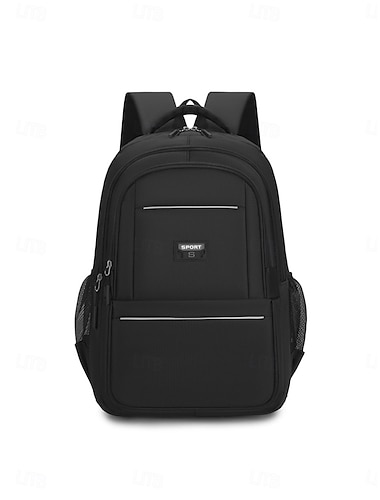  Svart herrryggsäck för företag och skola, stor laptopväska med flera fickor, slitstark rese- och arbetsryggsäck med bekväma axelremmar