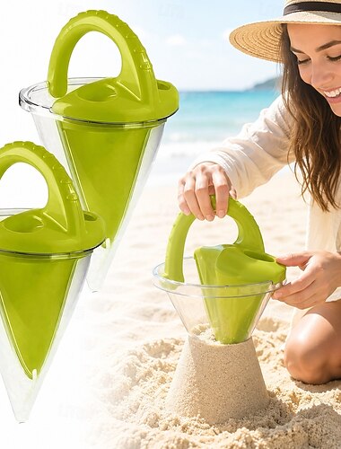  kreativ sandslottform &sandtraktsett, 2-delt profesjonelt sandslottskulpturverktøy med ergonomisk håndtak, slitesterkt utendørs strandtilbehør for sand og snø, sommerferie-nødvendigheter