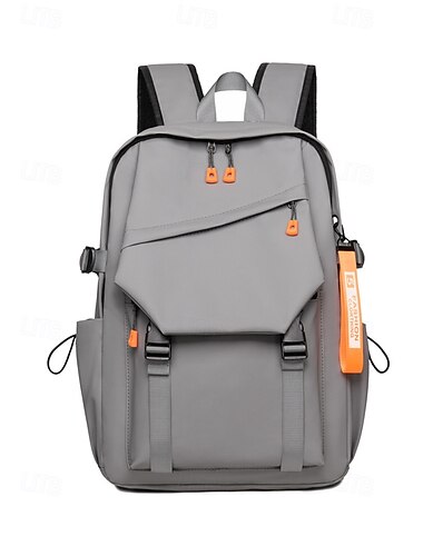  plecak na laptopa dla ucznia unisex, czarny &Szara, wodoodporna torba szkolna z poliestru, duża pojemność, wielokomorowa konstrukcja, pasek na wózek, idealna do szkoły, na uczelnię i w podróż &