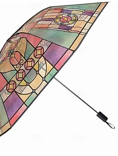  ombrello automatico vintage tinto, apertura automatica &Ombrello da pioggia pieghevole per donna, parasole da viaggio compatto, ombrello antivento pieghevole, grazioso ombrello regalo estetico per