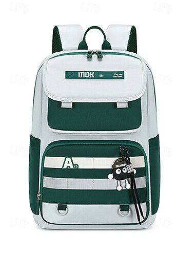  ergonomisk skolryggsäck för pojkar &flickor, stor kapacitet, vattentät polyesterväska med flera fack, reflekterande säkerhetsremsor, ryggradsstödjande ryggsäck, grön &rosa, resa tillbaka till skolan