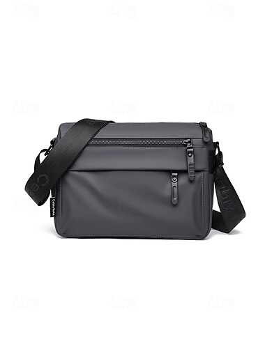  Borsa a tracolla da uomo resistente all'acqua, leggera, in poliestere, con multitasche, ideale per viaggi, uso quotidiano, EDC, casual, lavoro, pendolarismo, attività all'aperto, disponibile in