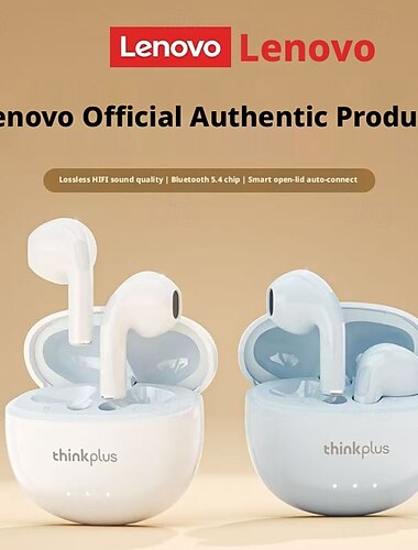  Lenovo ThinkPlus kabellose Ohrhörer, Bluetooth 5.4-Kopfhörer mit verlustfreier HiFi-Klangqualität, intelligente TWS-Ohrhörer mit automatischer Verbindung beim Öffnen des Deckels, ergonomisches