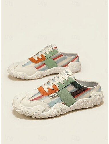  Sneakers casual multicolore da uomo: scarpe da passeggio leggere e traspiranti con lacci, calzature alla moda per resort, crociere, viaggi, vacanze al mare e street style.