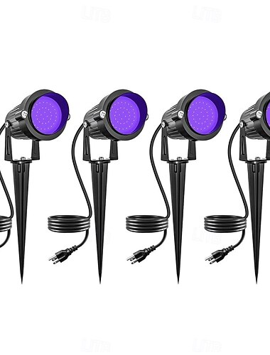  Projecteur LED noir extérieur pour Halloween, 15 W, étanche, avec prise US, idéal pour éclairage paysager, peinture corporelle fluorescente, affiche, décoration de jardin ou de cour.