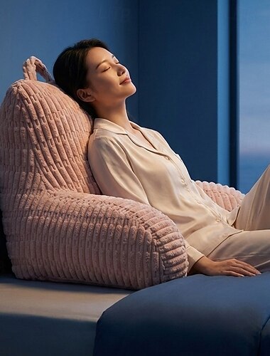  Ergonomisches Lesekissen mit Armlehne, großes Lendenkissen aus weichem Fleece zur Unterstützung von Bett, Sofa, Bett und Büro &Fernsehen