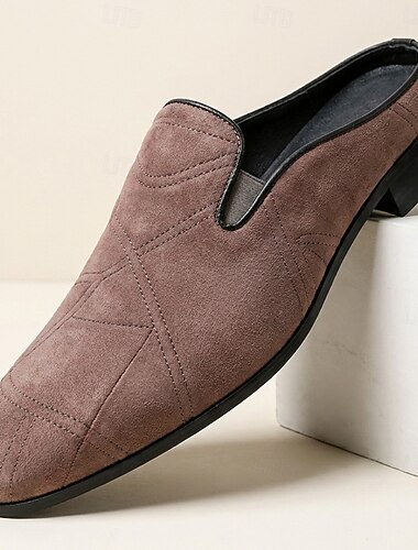  Taupe suède instappers voor heren, zachte comfortabele casual schoenen voor zakelijke gelegenheden, reizen en dagelijks gebruik.
