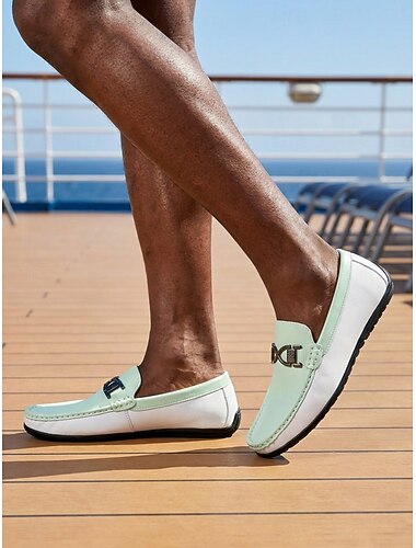  Vita loafers för herr, slip-on-skor för bilkörning, lätta semesterskor för uteplats, resort, sommarresor