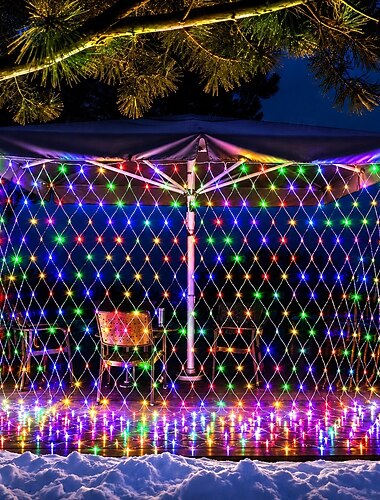  LED síťová světla, síťovaný vílí řetěz, dekorativní venkovní, 8x10m 2600 LED, vílí řetěz na svatební vánoční stromky, keře, zahradu, venkovní dekorace, zástrčka eu, usa, uk
