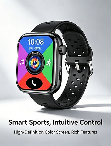  Smartklokke med Bluetooth-samtale, 1,85" HD-fargeskjerm, fitnesstracker for menn og kvinner, pulsmåler og søvnmåler, 100+ sportsmoduser, IP67 vanntett smartklokke for Android iOS-telefon