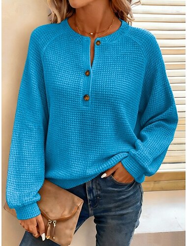  Damen Strukturierte Jacken Aktiv Vintage Mode Langarm Rundhals Normale Oberteile Lässig Blau Hellgelb Asche Fuchsie Grün Frühling Herbst