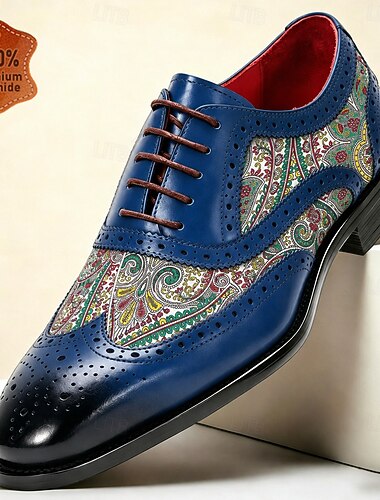  Hochwertige Herren-Oxfordschuhe aus Rindsleder mit Paisleymuster – handgefertigte Business- und formelle Lederschuhe für Herren, luxuriöse Vintage-Schuhe für Partys und Bankette