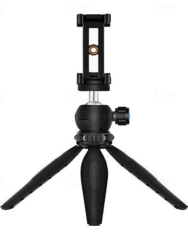  mini statiefje voor telefoon &camera, draagbaar tafelstatief met 360 graden draaibare kogelkop &Telefoonhouder voor iPhone, Android, Samsung, vlogging, livestreaming, video-opnames, reizen, zwart