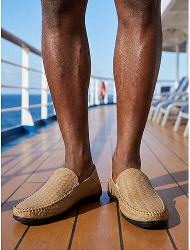  mocassini intrecciati da uomo per isole e crociere, scarpe casual slip-on per le vacanze, scarpe estive traspiranti per passeggiare su ponti, resort e al mare.