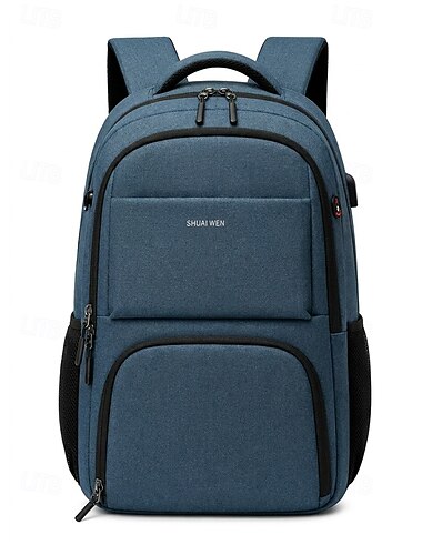  Laptoprugzak voor heren, verkrijgbaar in meerdere kleuren, waterdichte polyester schooltas met meerdere compartimenten en grote capaciteit, geschikt voor een laptop, ideaal voor school, universiteit