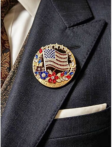  Herre Brosje Legering Amerikansk flagg Elegant Mote Uavhengighetsdagen